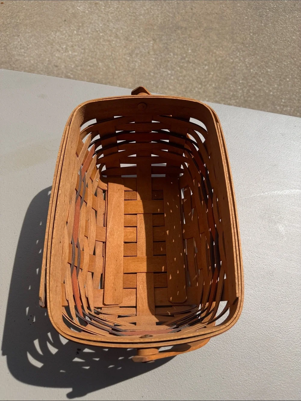 Longaberger Woven Basket Handbag in Tan and Brown